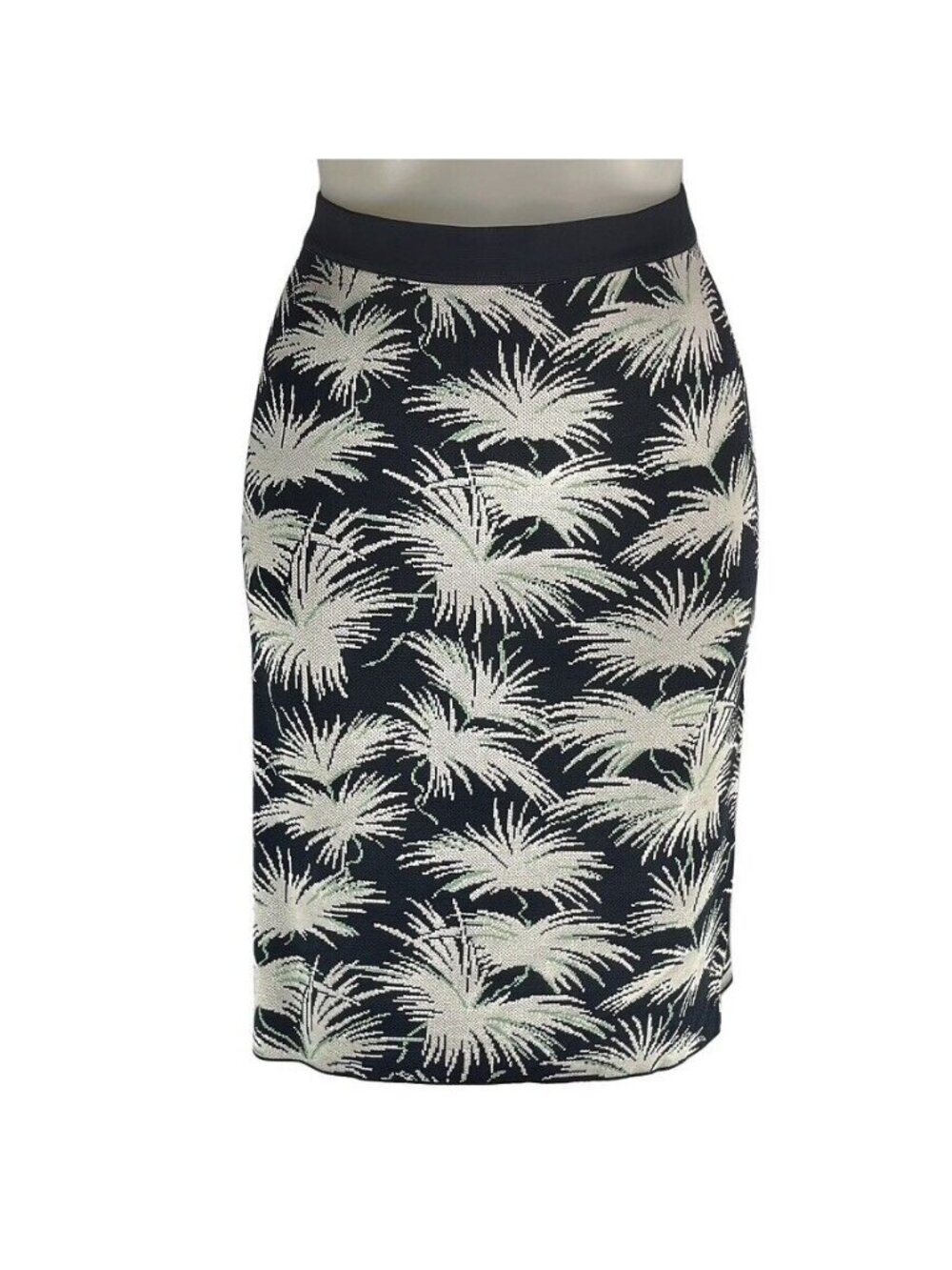 Rachel Rachel Roy Womens XL Pencil Skirt Palm Print Black & White